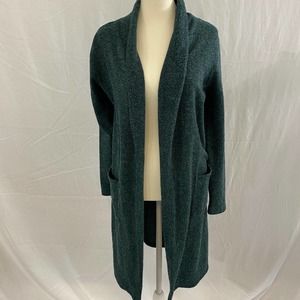 Bobeau Long Forest Green Cardigan, Lightly Used, Women's Size S.